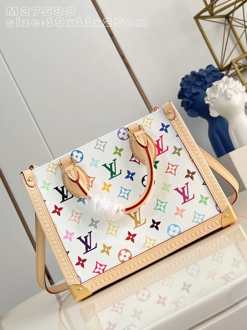 View 6 of Rainbow Monogram Satchel: Colorful Luxury, Structured Craftsmanship