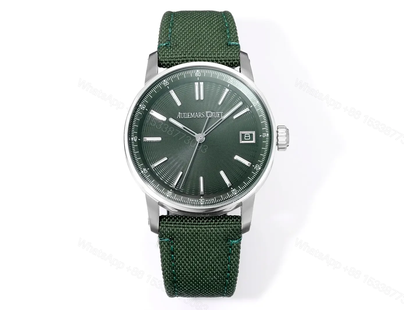 Audemars Piguet CODE 11.59 Green Dial Stainless Steel Watch with Fabric Strap — view 1