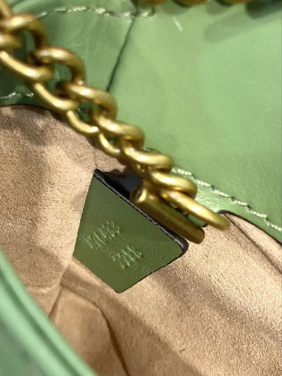 View 3 of Gucci Marmont Women’s Super Handbag Avocado Color 22cm