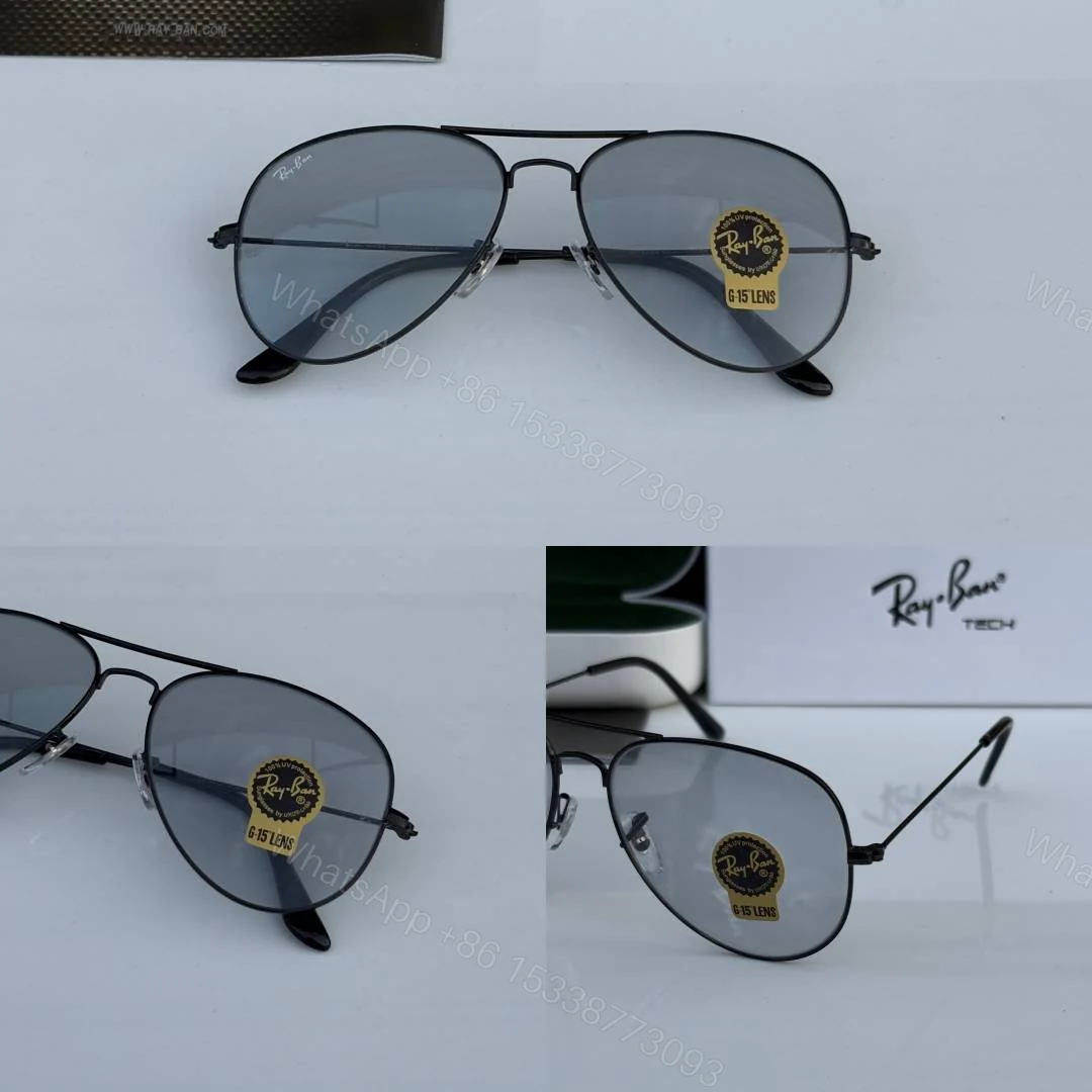 View 2 of First Copy Rayban Aviator 3026 Black Day Night