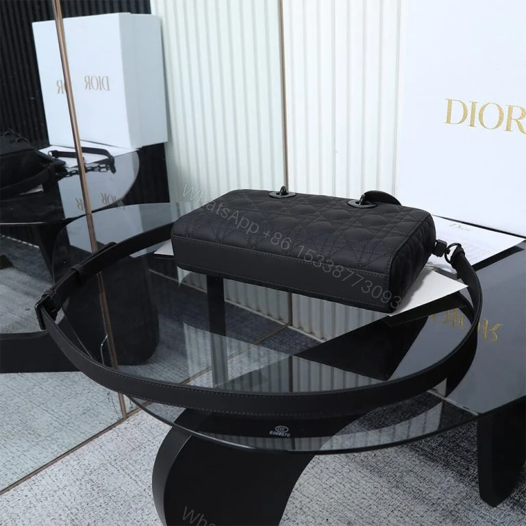 View 4 of Dior Black Medium Lady D-Joy Bag