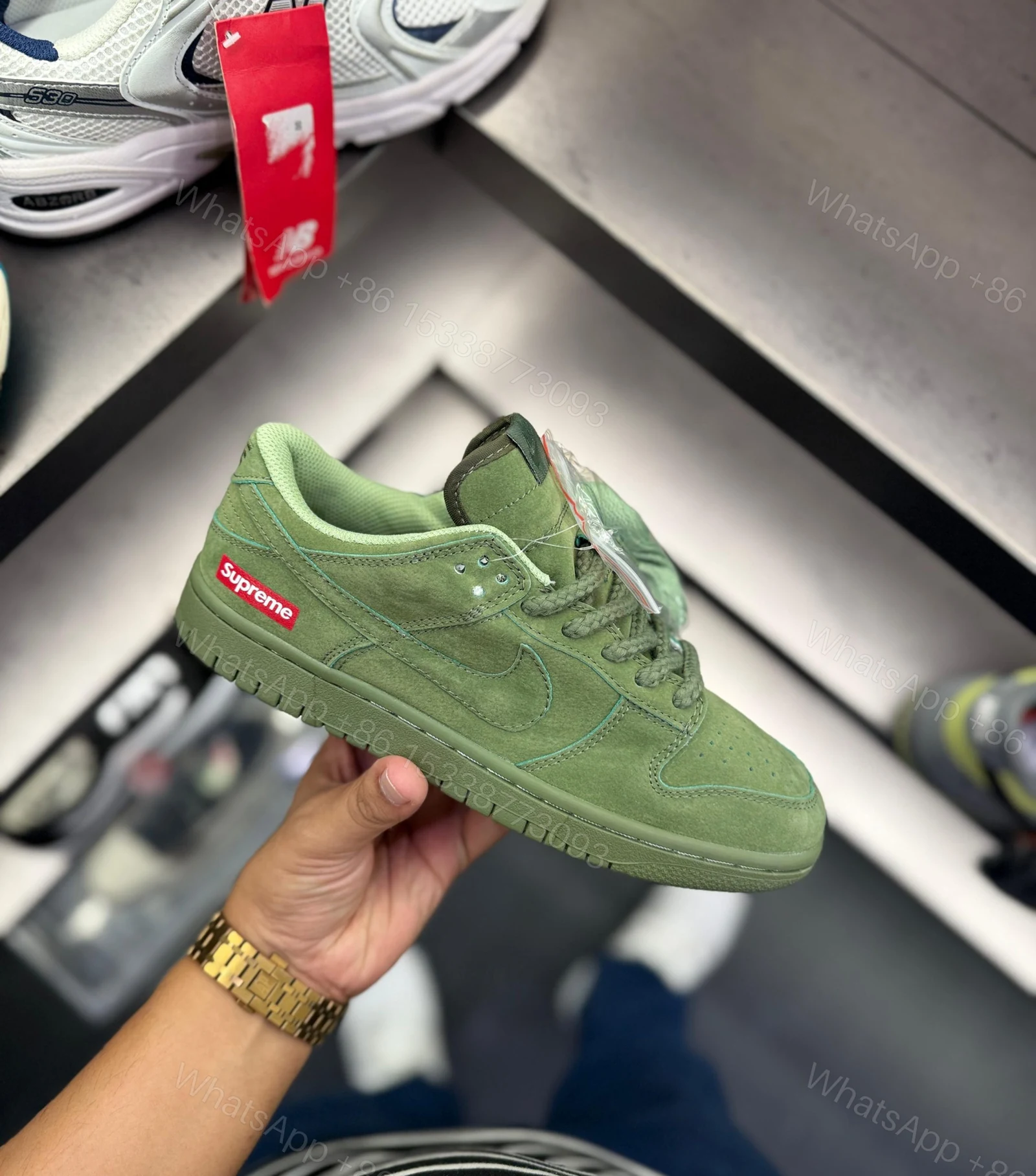 View 5 of First Copy Nike SB Dunk Supreme Olive Green
