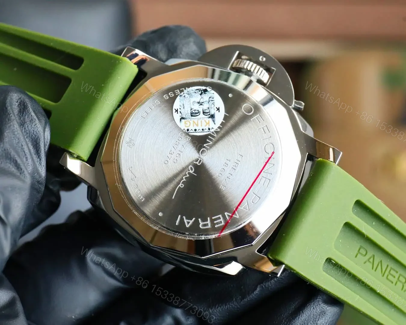 View 7 of Panerai Luminor Due Green Strap Watch White Dial Ultimate 42MM PAN-LD-WHT-GRN-RUB-42