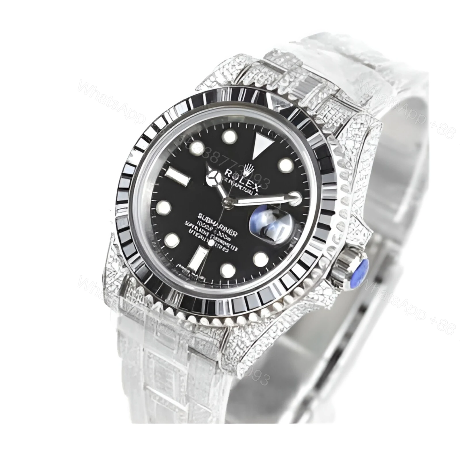 View 2 of Rolex Submariner 116610LN-97200 Iced Out Watch Replica