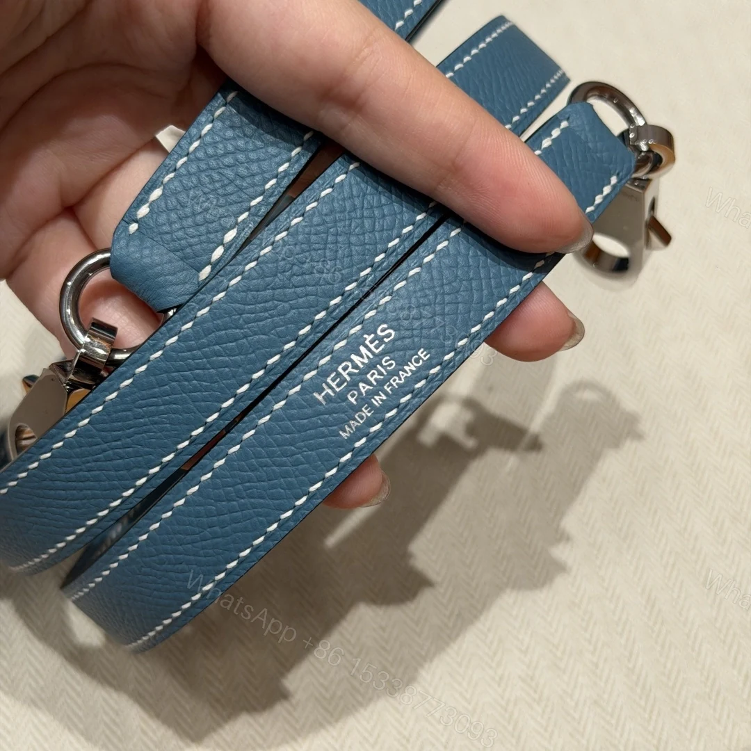 View 14 of 高仿Hermes*Kelly25系列H043110EP7C牛仔藍銀扣牛皮純手工