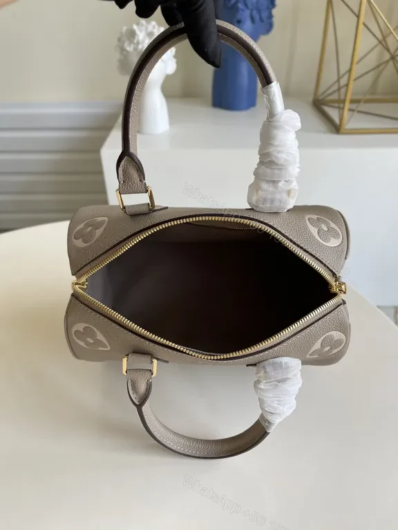 View 8 of Grey-Brown LV Monogram Satchel - Elegant Leather Bag