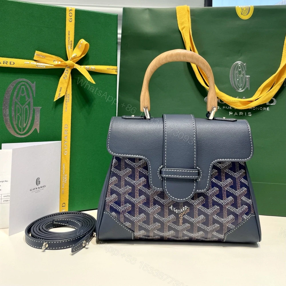 View 5 of 高仿Goyard*SAIGONP櫸木手柄單肩包深藍免檢版