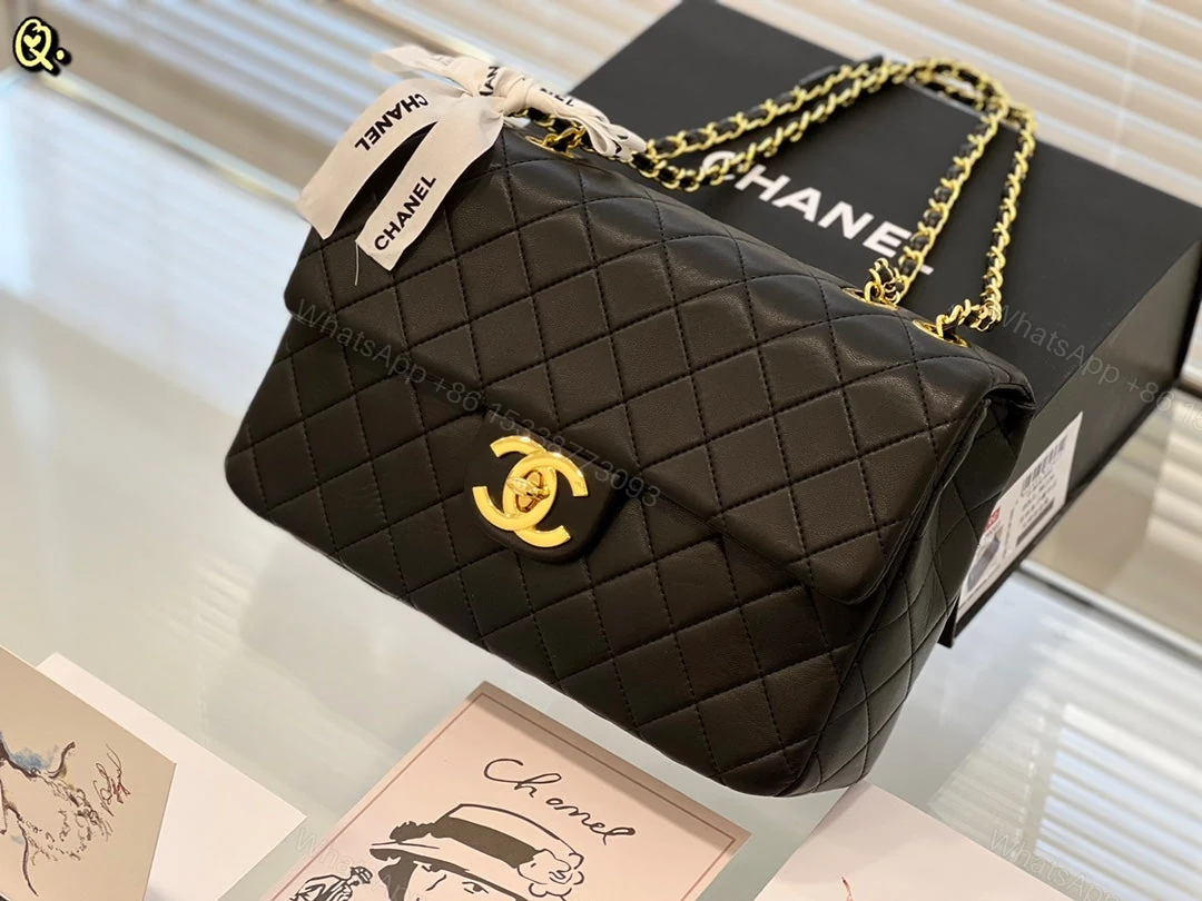 View 4 of Chanel Classic Flap Bag Medium Black Gold