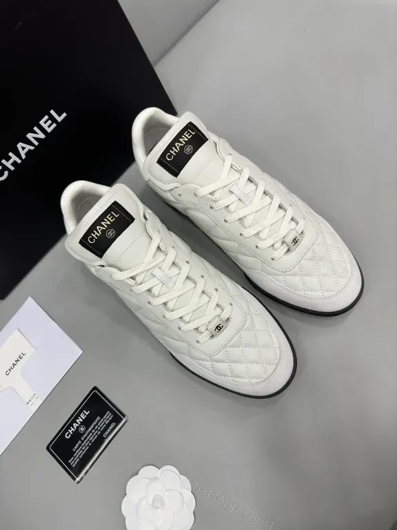 White Quilted Chanel-Inspired Sneakers: Luxe Everyday Comfort — view 1