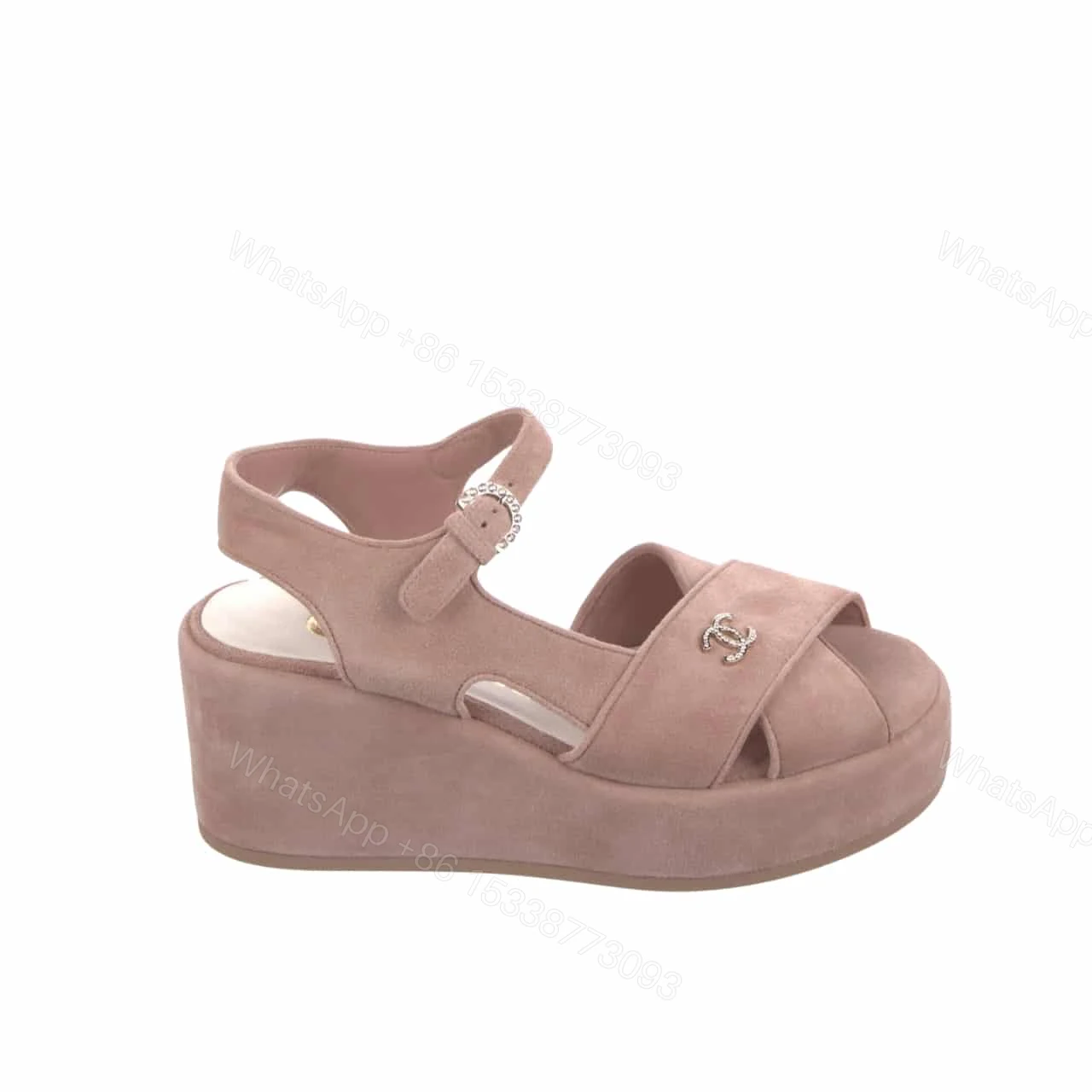 CHANEL INTERLOCKING CC SANDALS PINK — view 1