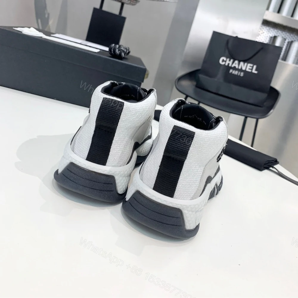 View 4 of Chanel Plain Logo Sneakers Suede White G65776