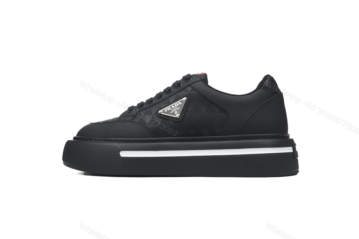 View 7 of Prada Platform Sneakers Black Plaid