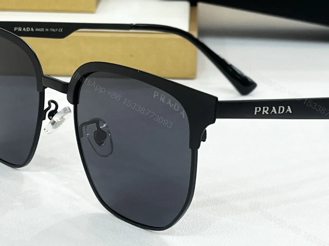 View 5 of Matte Black Metal Sunglasses – Rectilinear Luxe, UV400 Protection