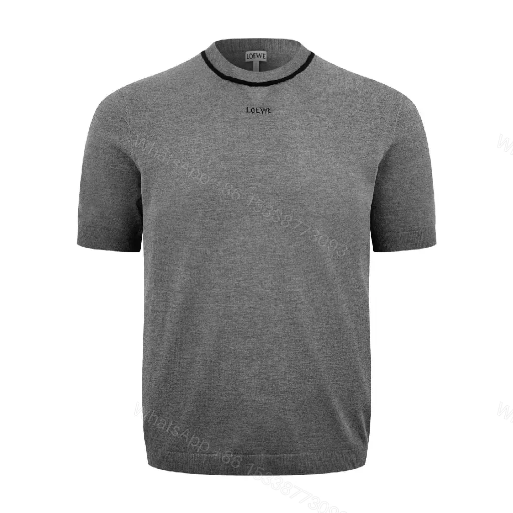 View 7 of Grey Mélange Knit Tee — Subtle Trim, Modern Comfort, Premium Casual