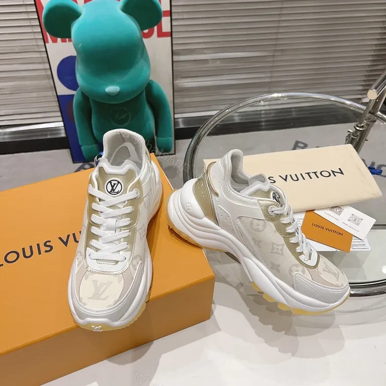 View 8 of White Lumi Runner: Luxury Casual Sneaker with Subtle LV Accents