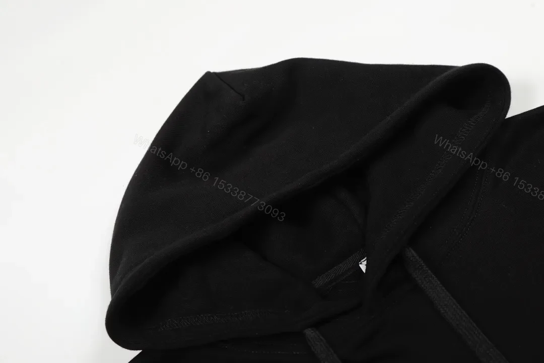 View 6 of Black LOEWE-Inspired Monogram Hoodie: Luxe Streetwear Comfort