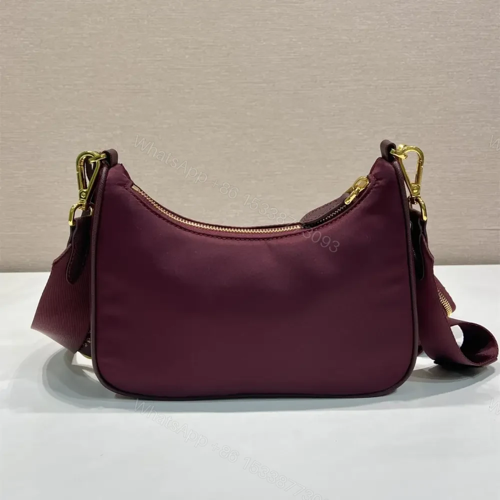 View 2 of 高仿Prada*RE-Nylon系列1BH204單肩包酒紅色免檢版