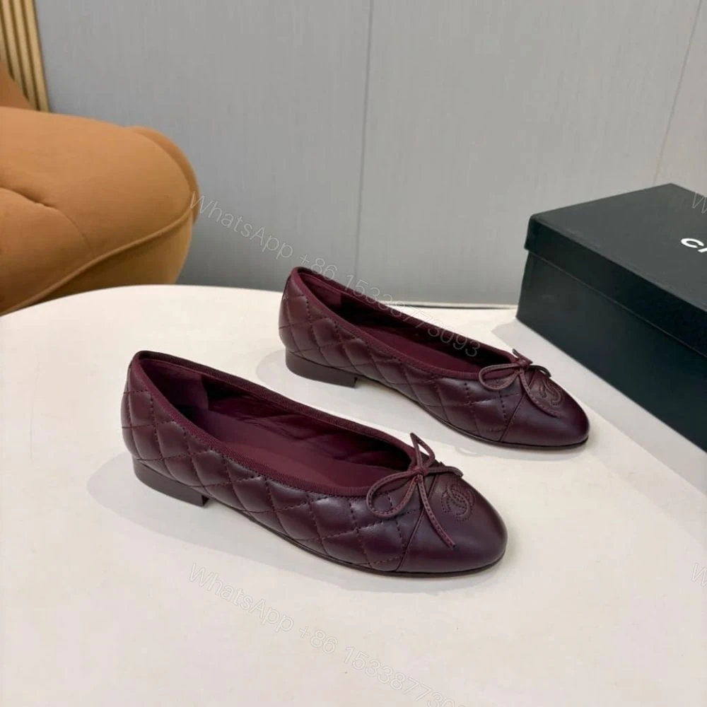 View 2 of Chanel Ballet Flats Dark Burgundy