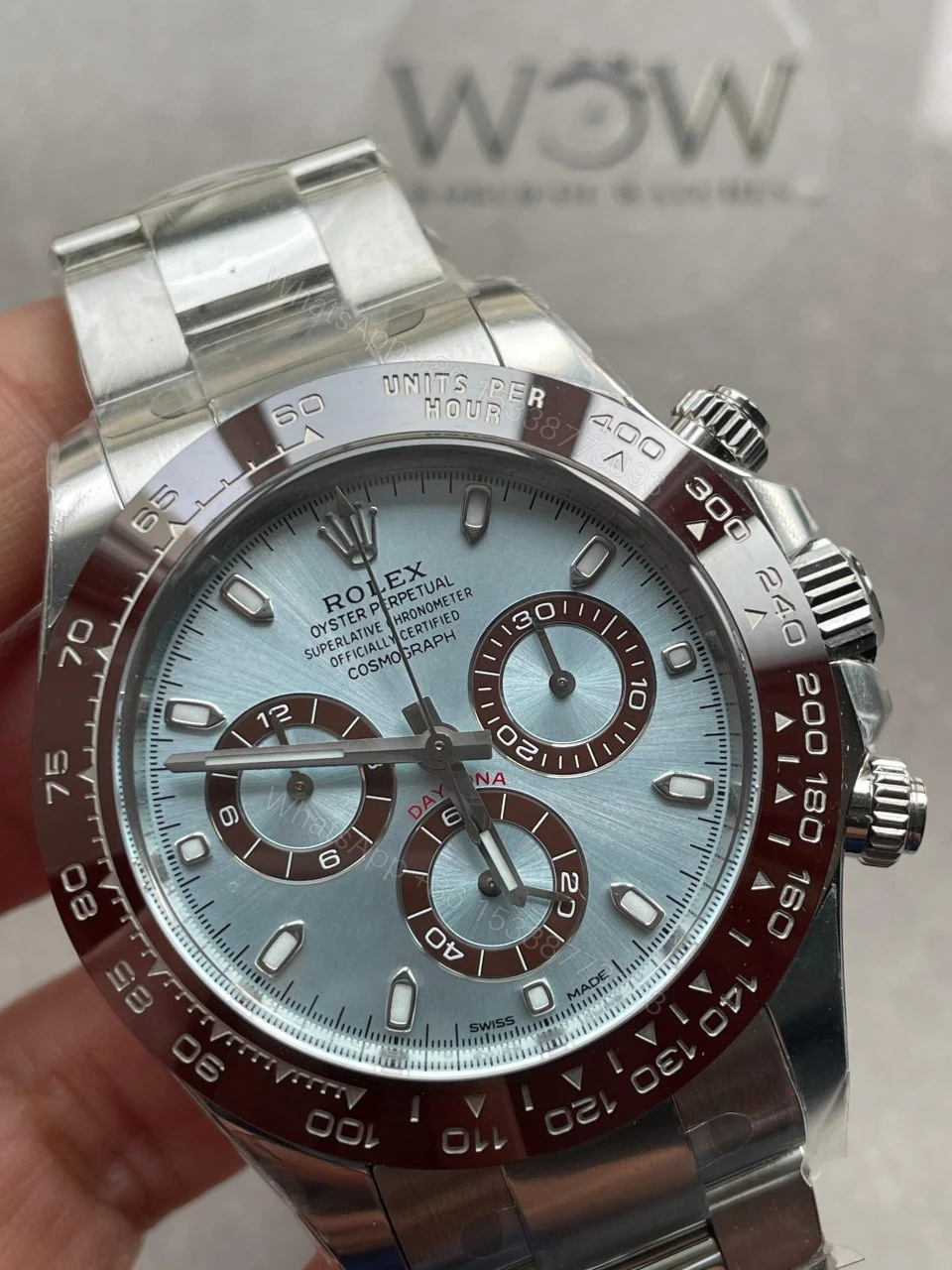 View 2 of Clean Factory 1:1 Rolex Daytona 116506 50th Anniversary Best Edition Ice Blue Dial Lume Markers SA4130 V2
