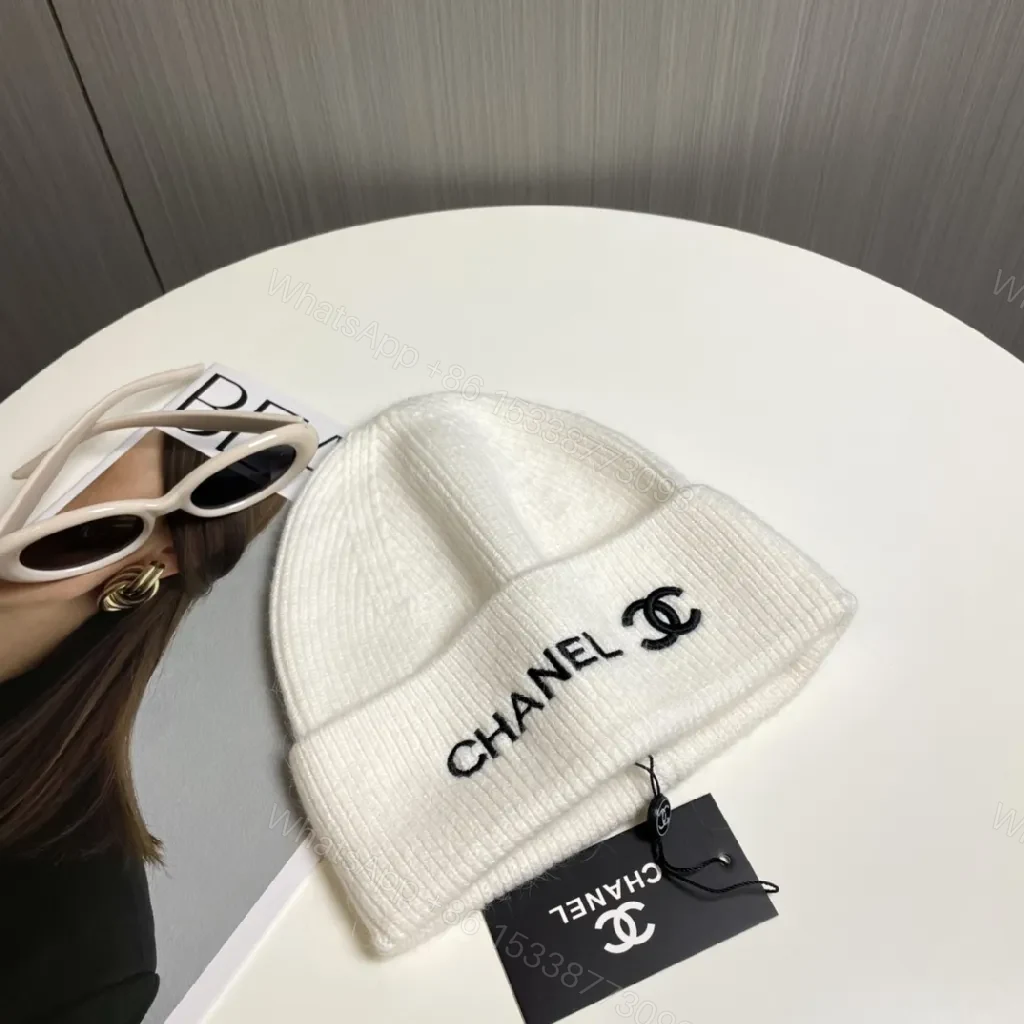 View 8 of White Knit Beanie, Premium Texture, Luxury Everyday Use