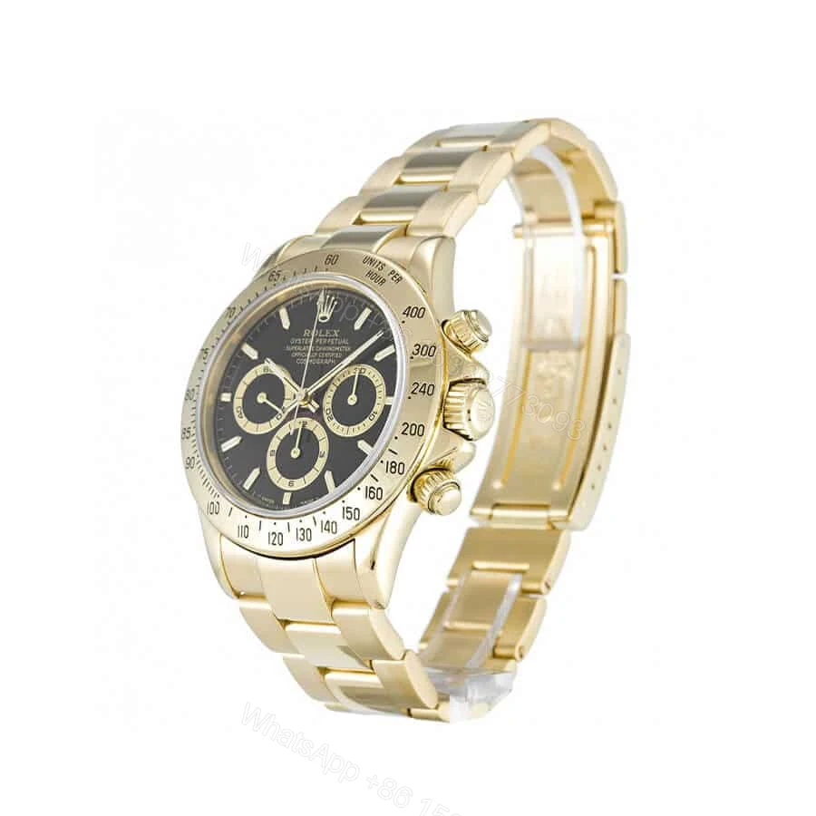 View 2 of Rolex Daytona 16528 Super Clone: 40mm Yellow Gold Black Dial Cosmograph
