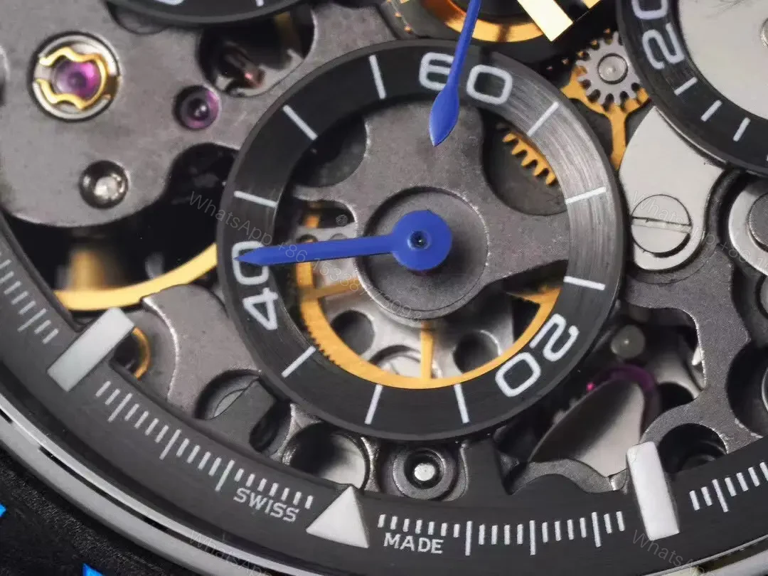 View 5 of Best Rolex Daytona Skeleton Blue replica 40MM Blue Rubber Strap Edition RLX-DAYTONA-SKELETON-BLUE-40MM-BLUE-RUBBER-STRAP