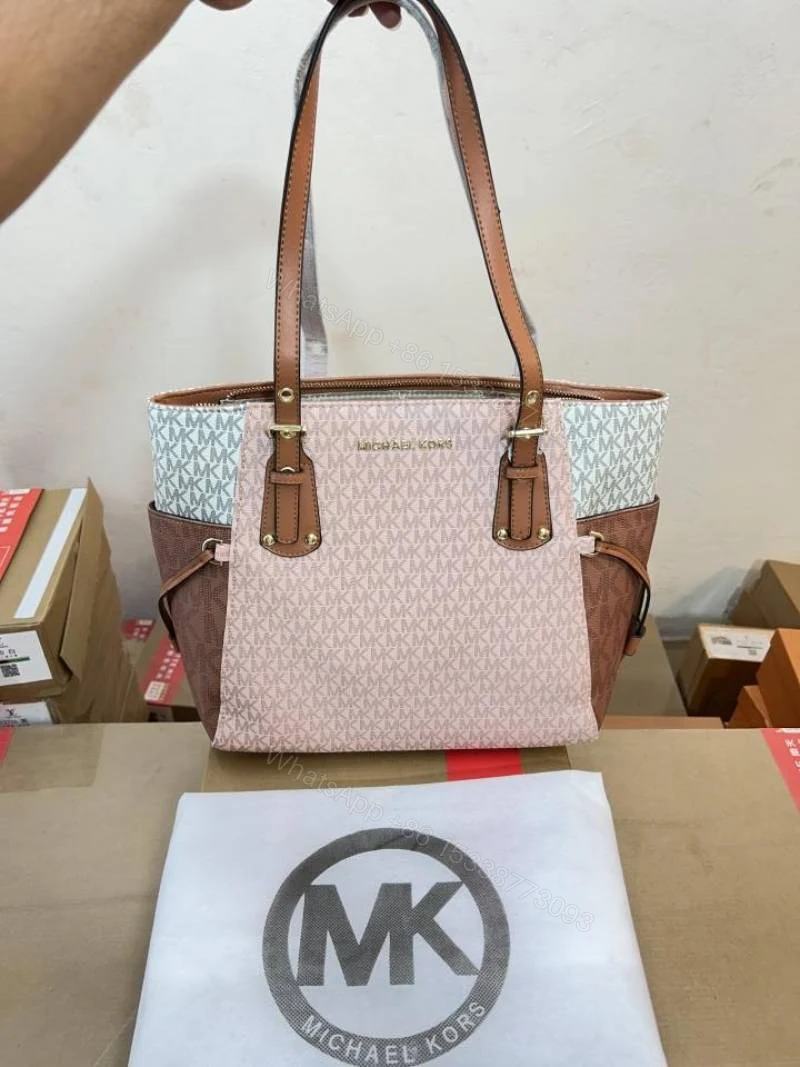 View 3 of First Copy Michael Kors Ladies Signature Tote Bag Brown Premium Handbag