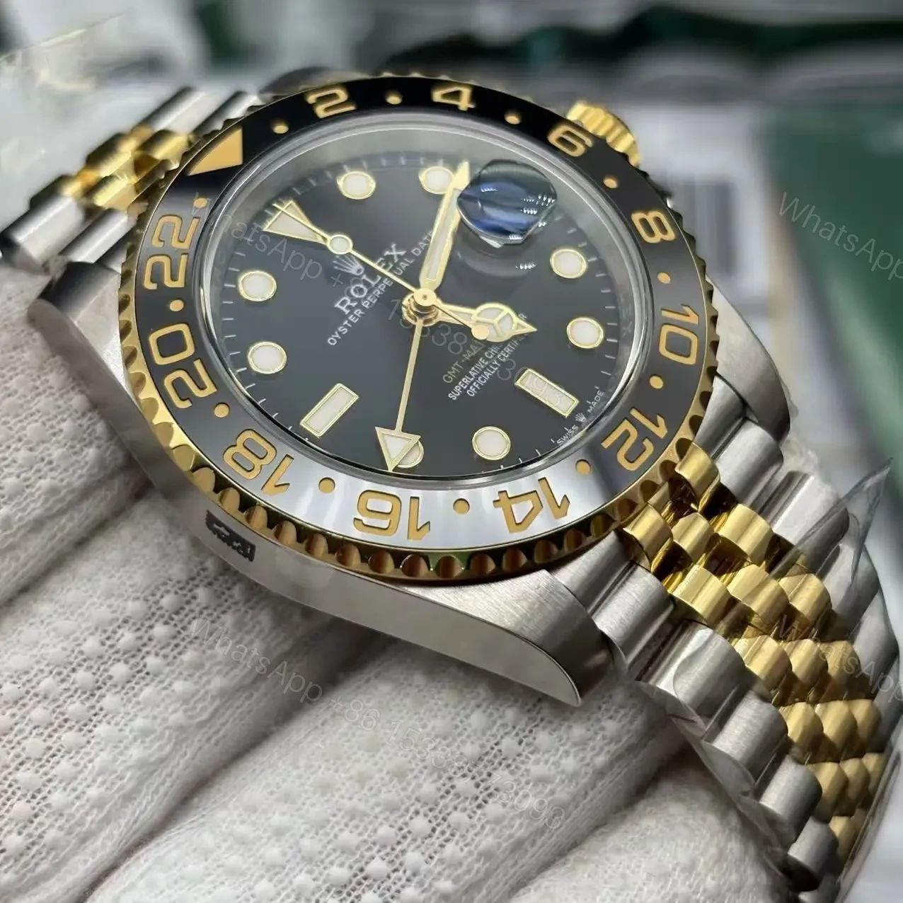 View 8 of 2023 GMT-Master 2 Silver Gold Replica Clone Watch