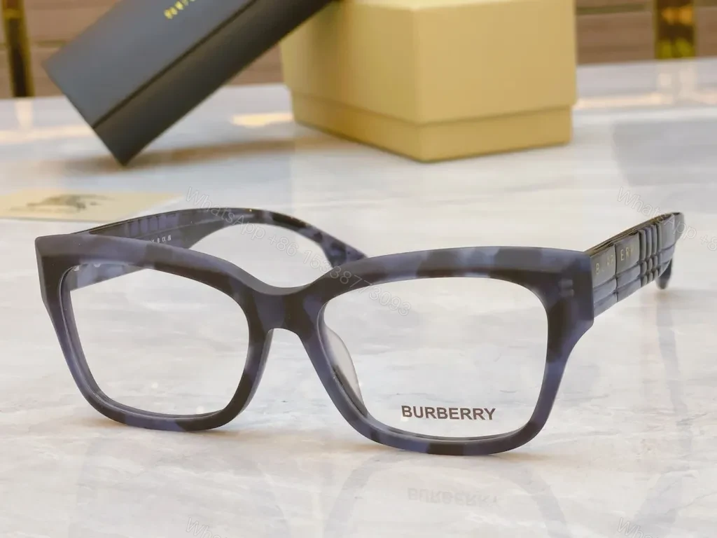 View 9 of Burberry Black Acetate Modern Frame Sunglasses with Designer Details