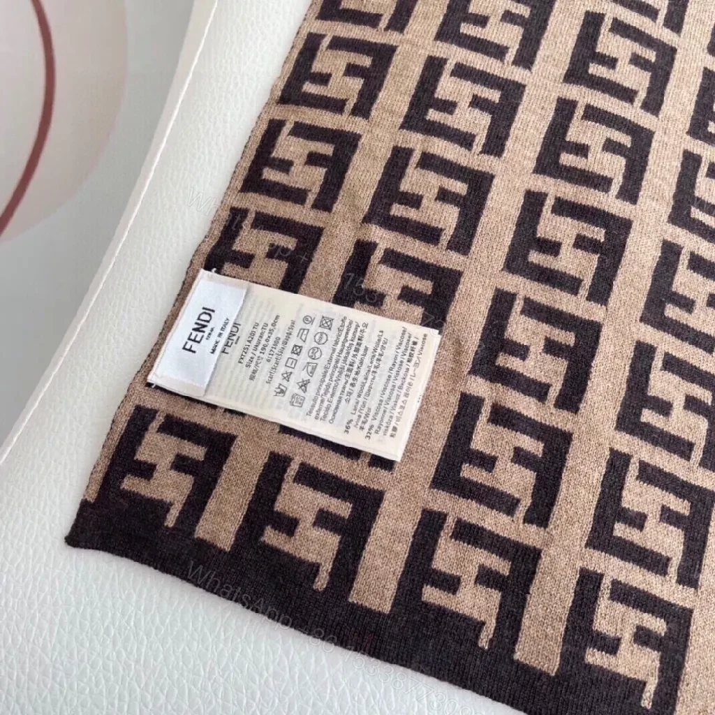 View 3 of Bold Fleece Knit Scarves: Luxe Camel-Espresso Wrap