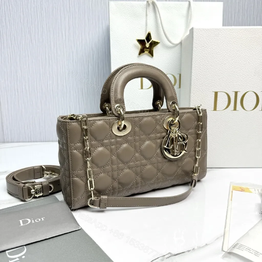 View 9 of Taupe Quilted Satchel with Gold Hardware – Structured Luxury Bag