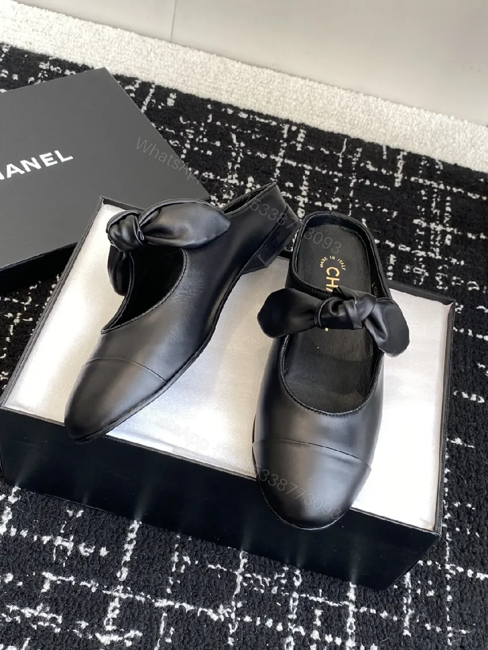 View 7 of Black Leather Knot Mule — Sophisticated Everyday Luxury