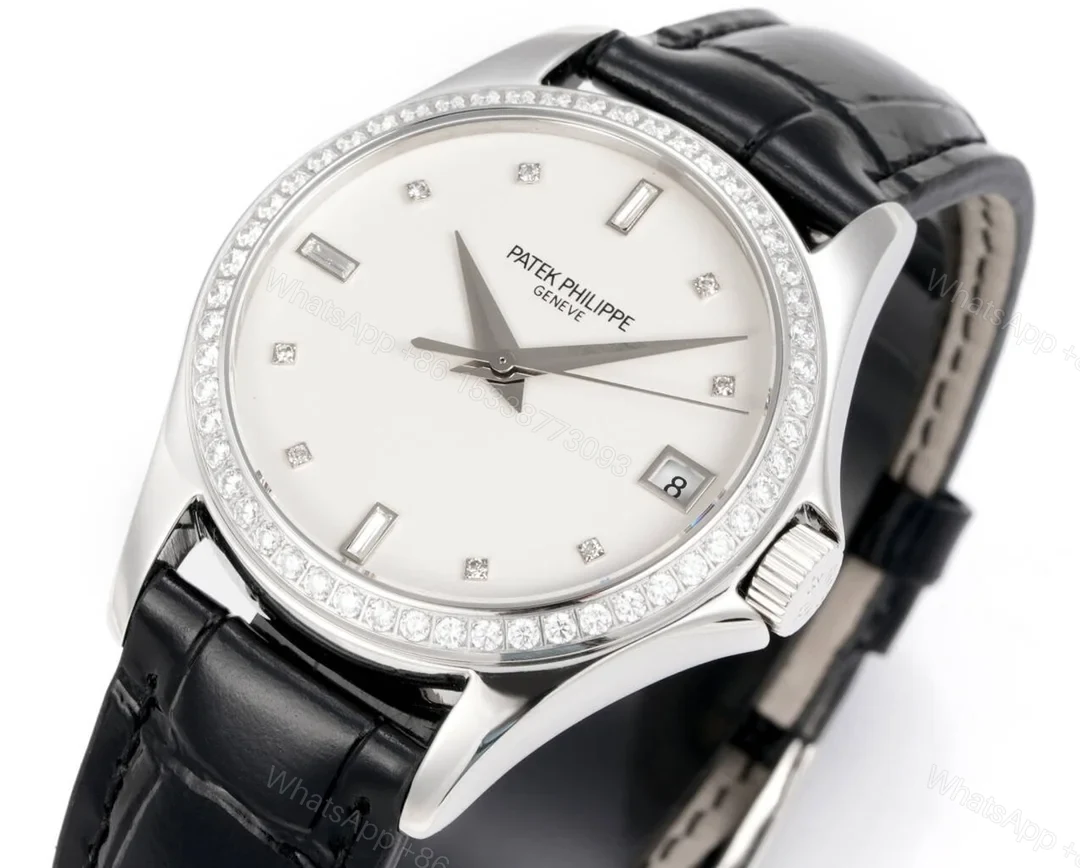 View 5 of Patek Philippe Calatrava 5127 Classic Thin Leather Strap Dress Watch 37mm PP-5127-GR-CALATRAVA-37