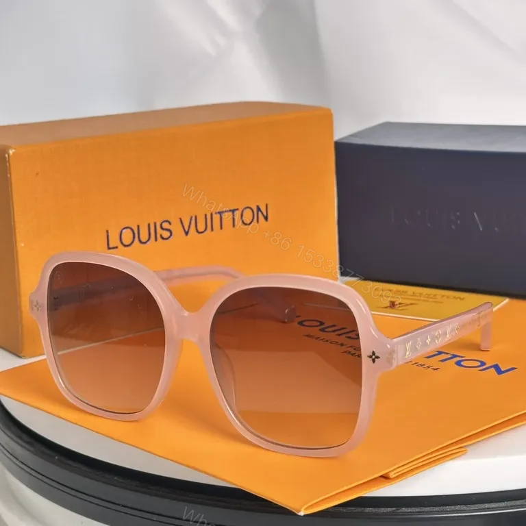 View 7 of Ivory-White Acetate Sunglasses: Luxe Oversized Glasses with LV Detail
