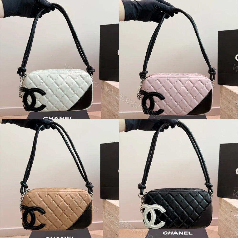 View 11 of Chanel Cambon Pochette Quilted Leather White And Black 22Cm