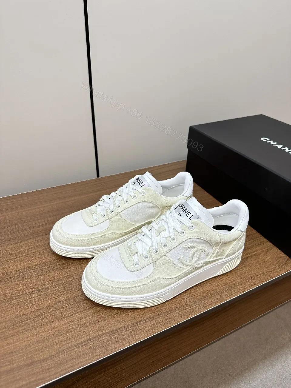View 4 of Neutral Texture Chanel-Inspired Sneaker: Premium Comfort Slipstream