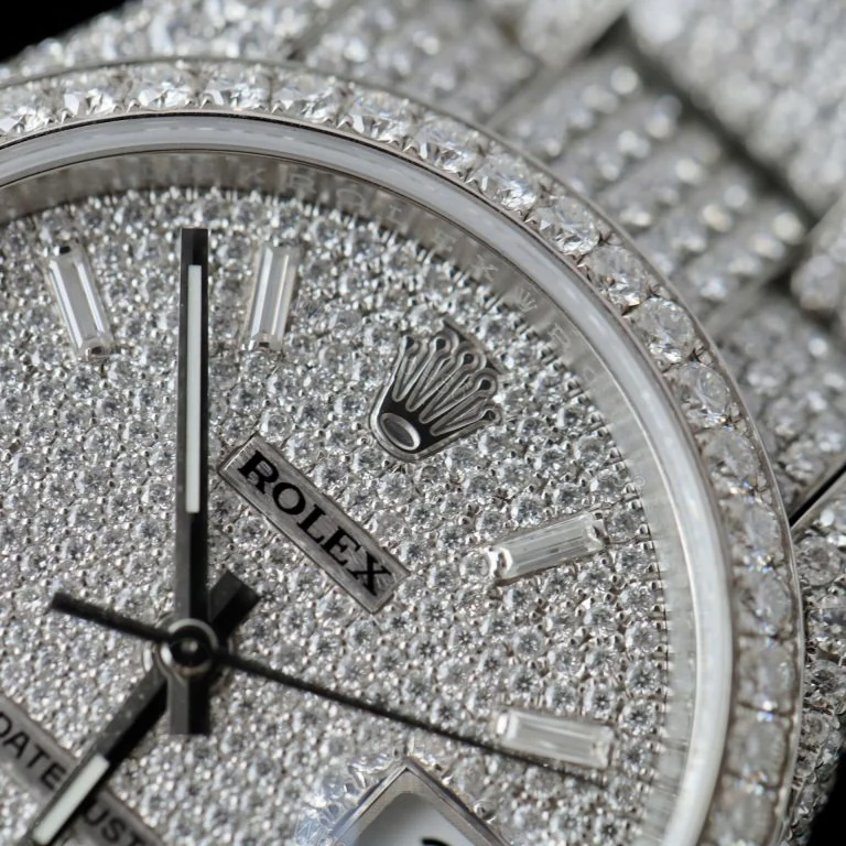 View 5 of Rolex Datejust 36mm Super Clone Watch Moissanite Diamonds