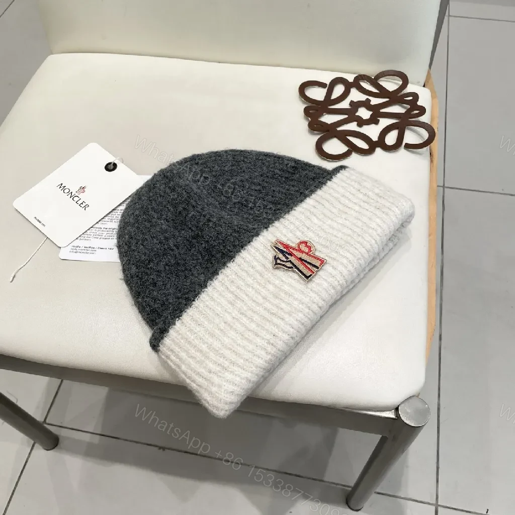 View 4 of Two-Tone Knit Beanie: Premium Warmth & Subtle Moncler Flagging