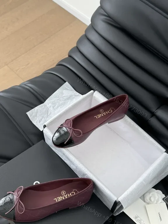 View 8 of Burgundy Patent-Toe Ballet Flats - Luxury Chic Comfort