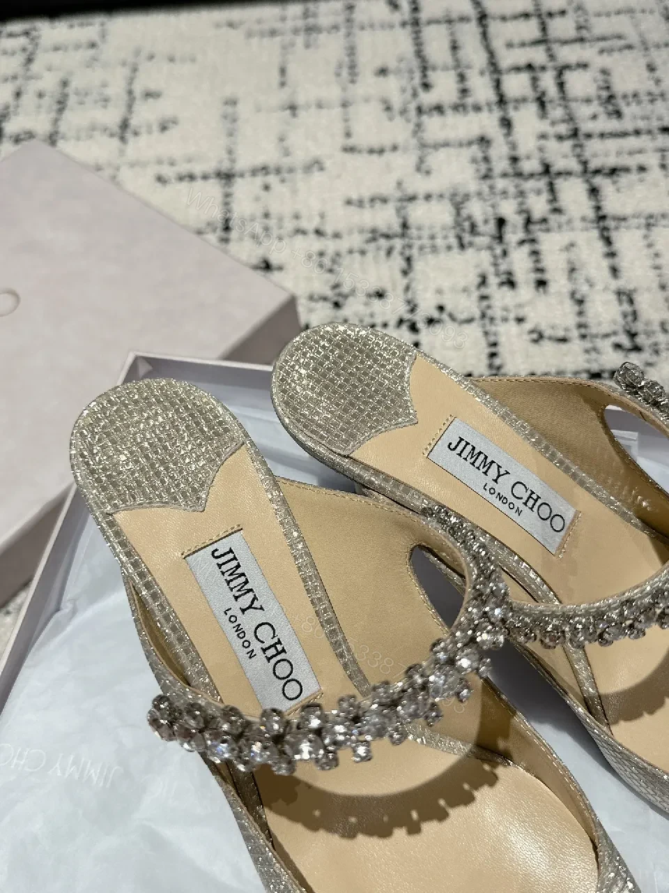 View 7 of Glimmering Pointed-Toe Heels with Crystal Embellishment
