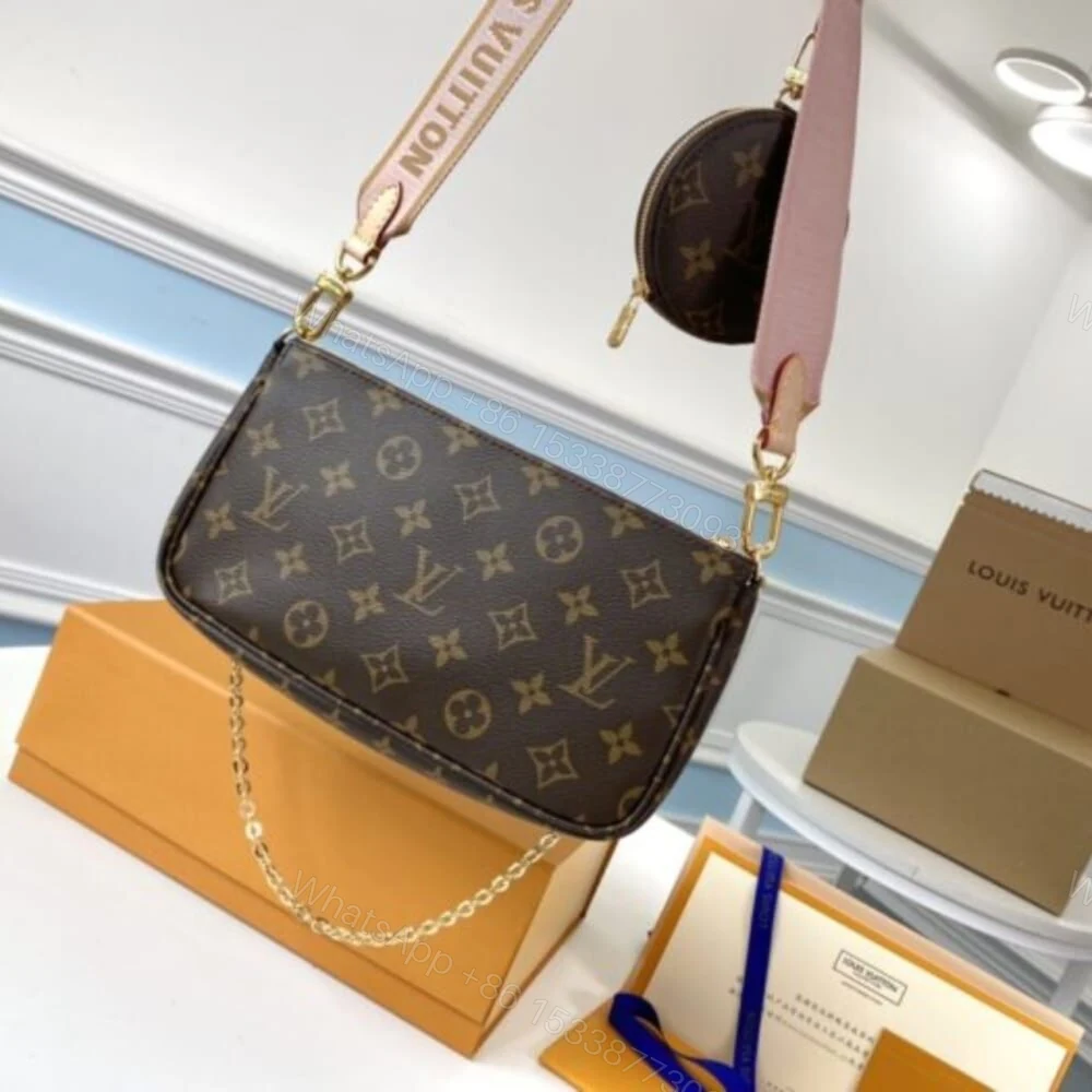 View 2 of Louis Vuitton Multi Pochette Accessoires Monogram Light Pink 24Cm M44840
