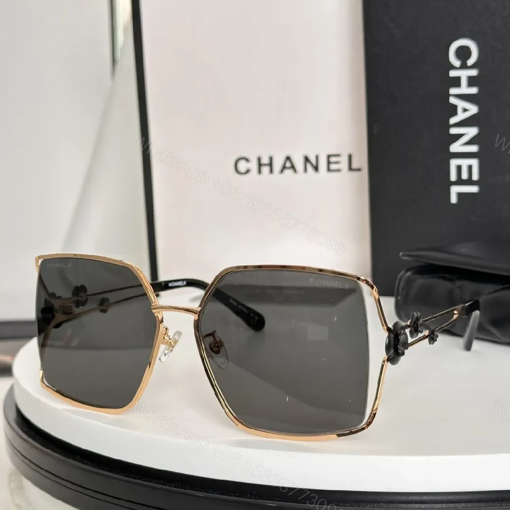 View 4 of Lavender Gradient Sunglasses with Floral Accents, Oversized Square