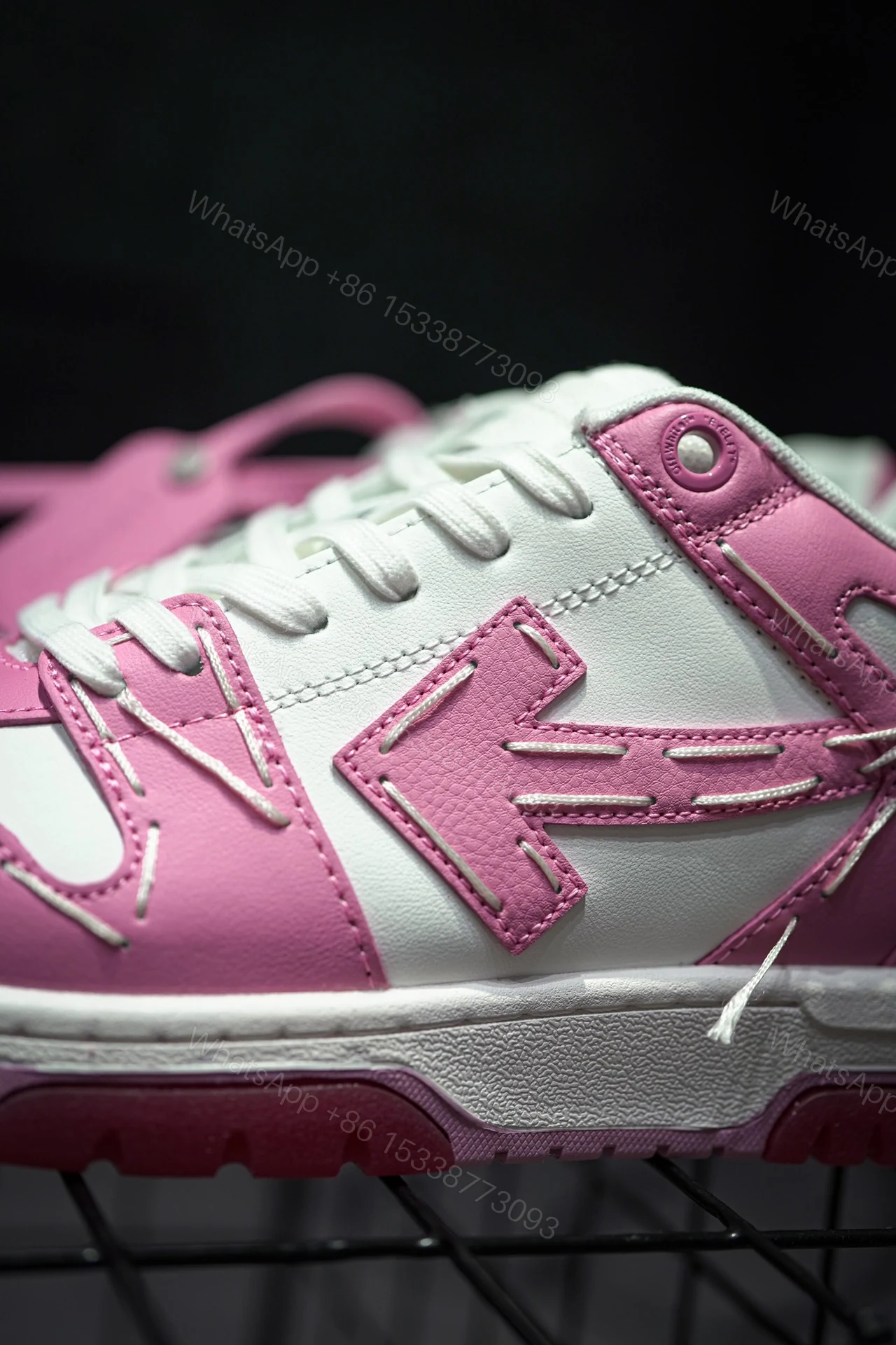View 4 of OFF-WHITE Out Of Office Sartorial Stitching White Pink