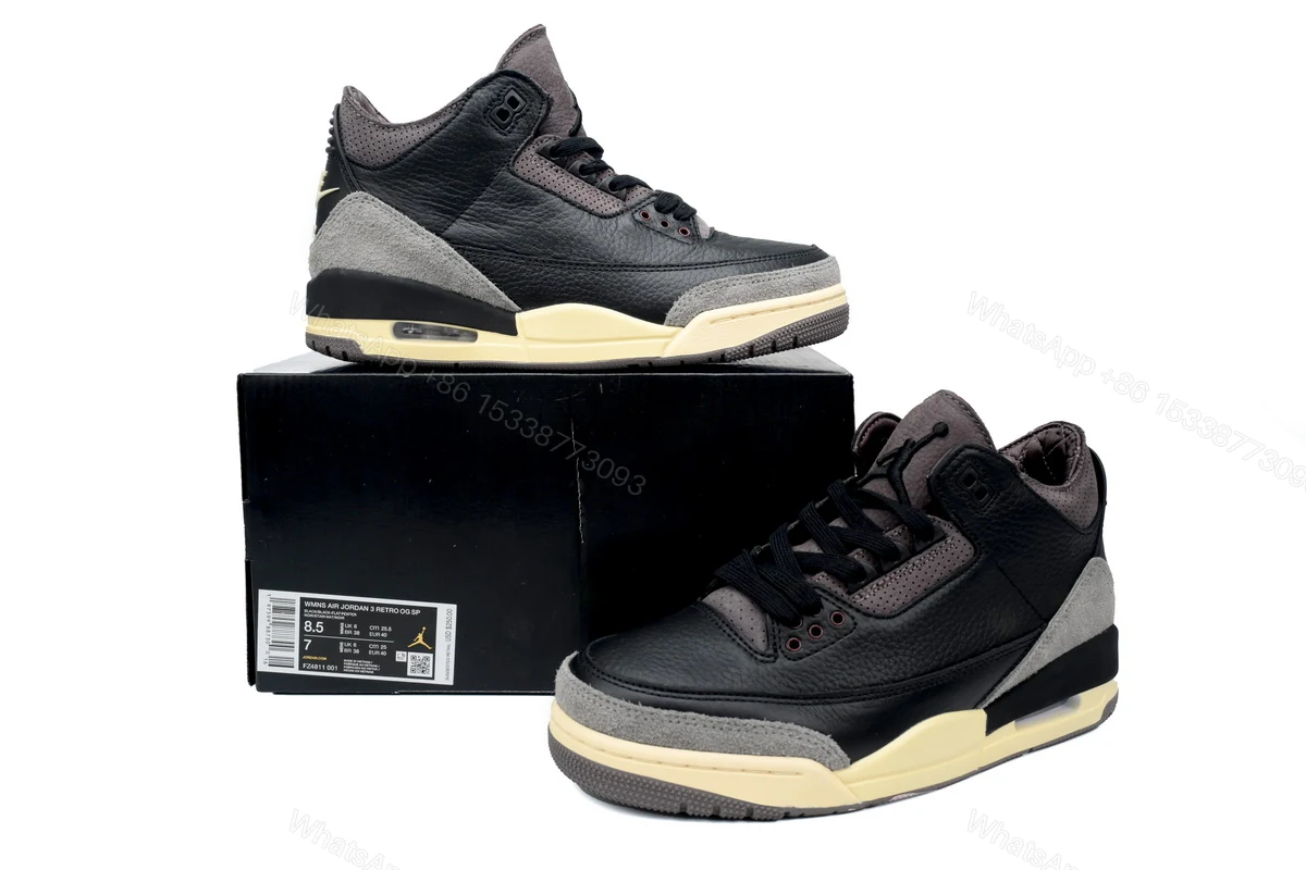 View 2 of Air Jordan 3 Retro A Ma Maniére Black FZ4811-001