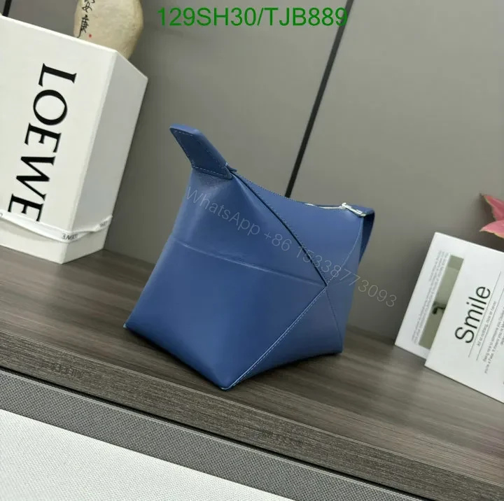 View 8 of Loewe Blue Wash Bag featuring Shiny Calfskin VD403