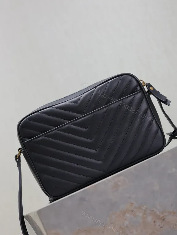 View 8 of Chic Quilted Crossbody with Gold Monogram - Luxury Bag