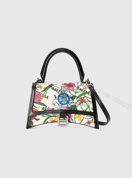 Gucci高仿包包 古驰a货包包 GuccixBalenciaga联名款花朵印花Hourglass沙漏包 — view 1