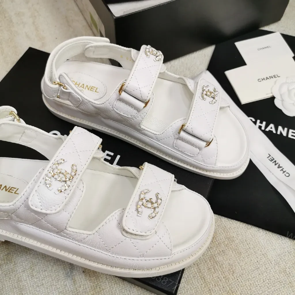 View 5 of White Quilted Velcro Sandals: Luxe Minimalist Comfort Shoes