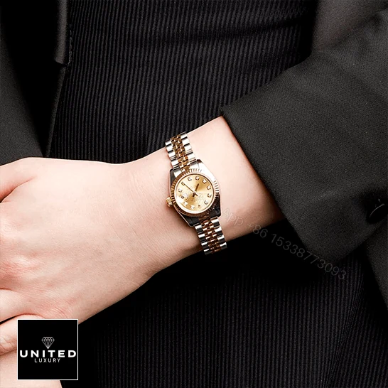 View 8 of Rolex Datejust 179173 Yellow Gold & Diamond Silver Dial Replica