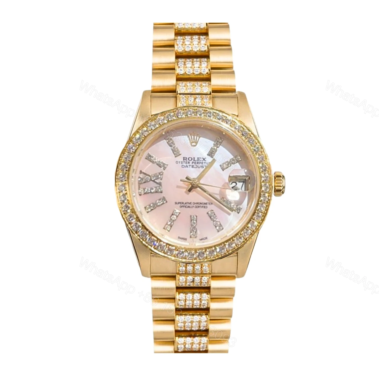 Rolex Datejust Diamond In Gold With Pinl Dial 31Mm — view 1